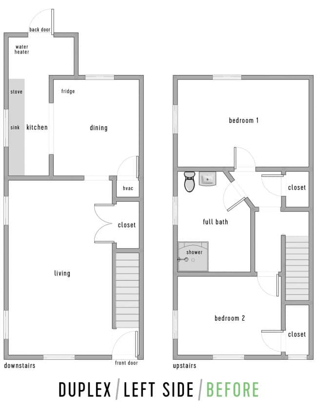 Duplex Floor Plan Full Before Fixed Door Swing