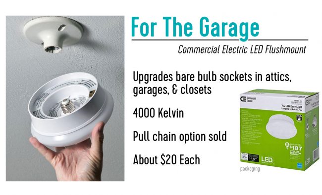 Our favorite garage work light commercial electric LED flushmount