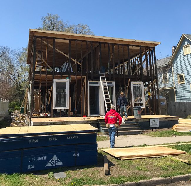 Duplex Demo Roof Back On Windows Out