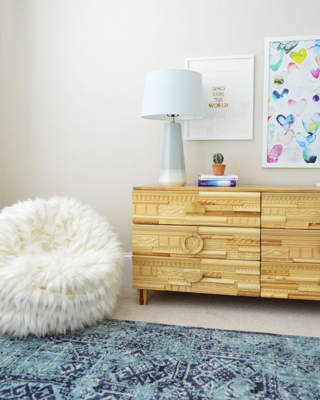 ASK Girls Room Dresser With Fuzzy Chair