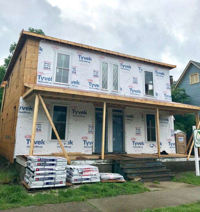 Duplex Construction Diamond Windows Front Angle