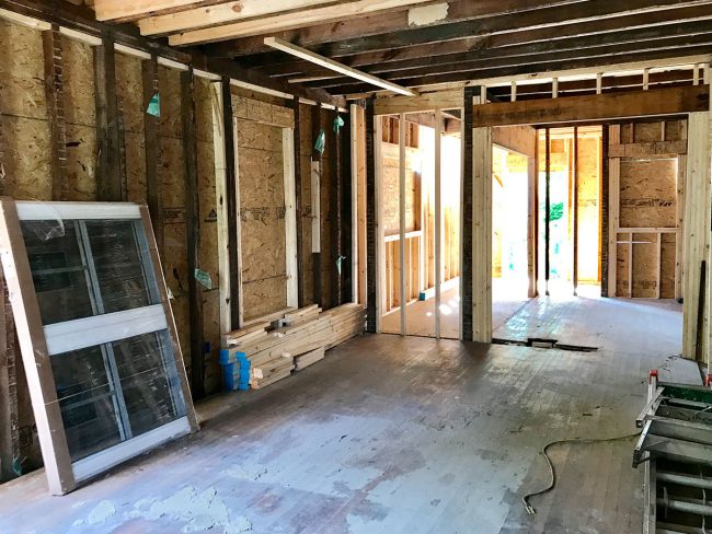 Duplex Construction Living Room Doorway