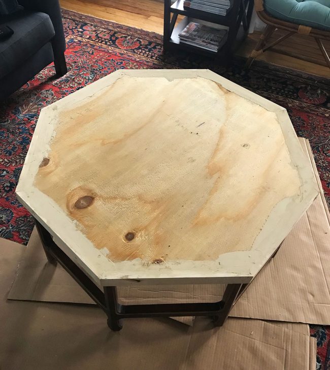 Beach House Coffee Table After Wood Filler