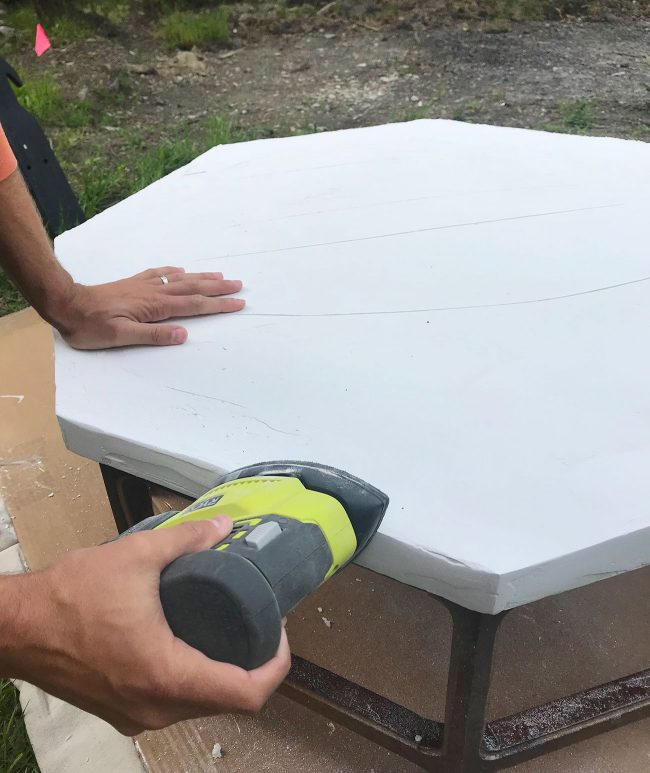 Beach House Coffee Table Sanding