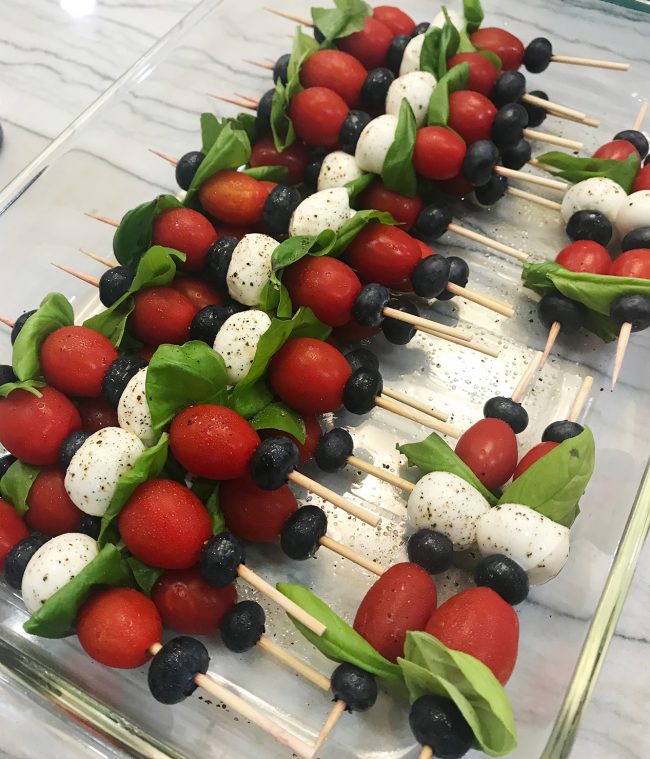 4th Of July Party Caprese Skewers