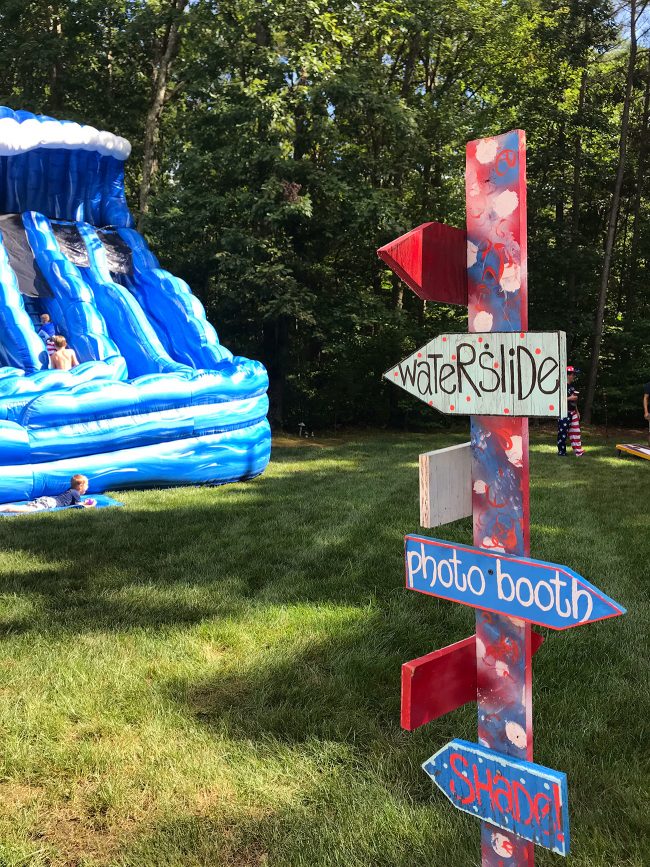 4th Of July Party Directional Signpost