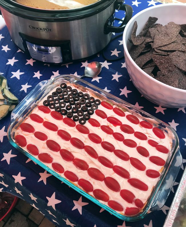 4th Of July Party Flag Bean Dip