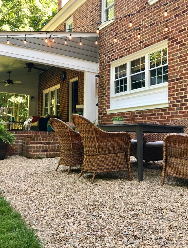 Backyard Update Post Gravel Patio Detail