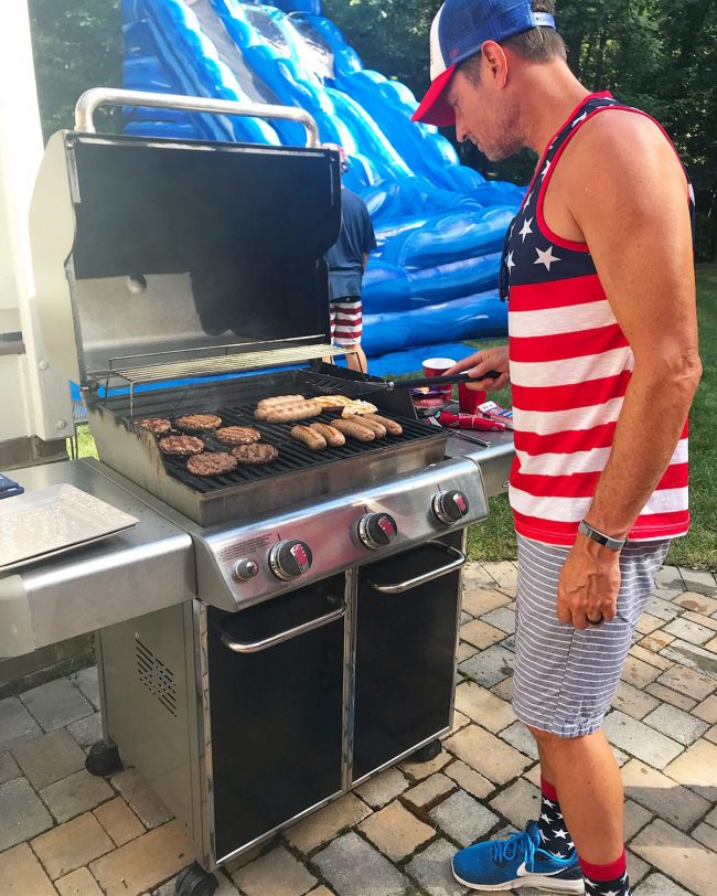 Burger On The Grill Fourth Of July