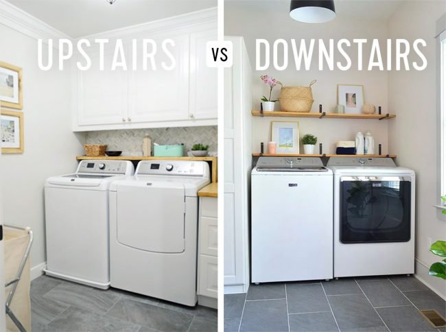Ep105 Laundry Room Upstairs Vs Downstairs 650x484