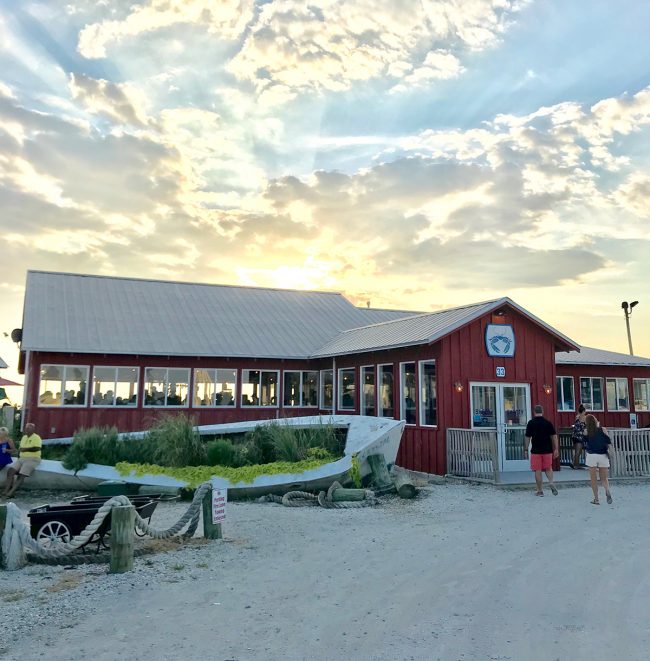 the shanty restaurant in cape charles virginia at sunset