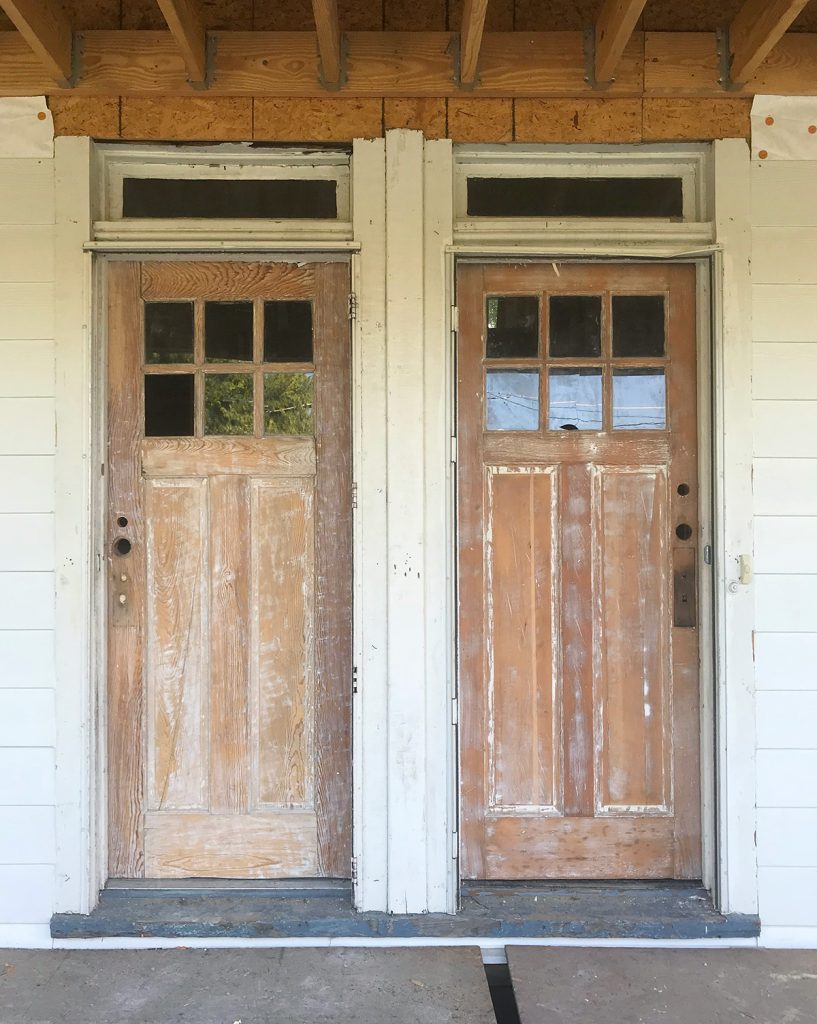 Duplex Exterior Doors Stripped Close