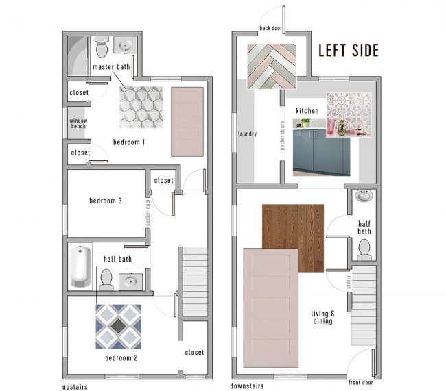 Duplex Finishes Floor Plan Left Side Only 650x571
