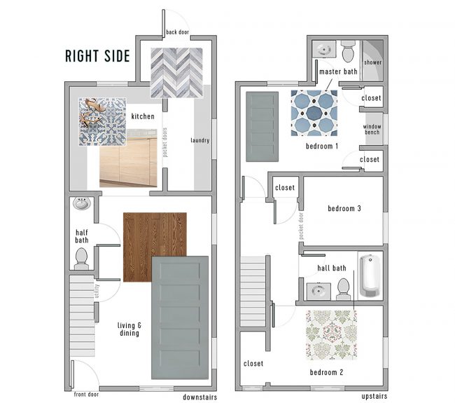 Duplex Finishes Floor Plan Right Side Only