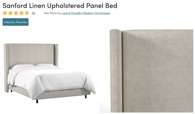 sanford linen upholstered panel bed from wayfair