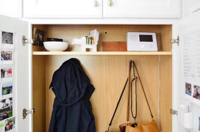 Kitchen Mudroom Shelves After Detail Top