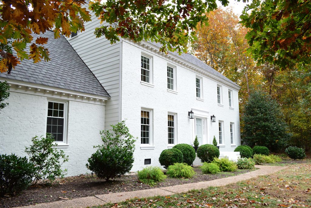 Paint Brick White AFTER From Sidewalk Left Side Horiztonal