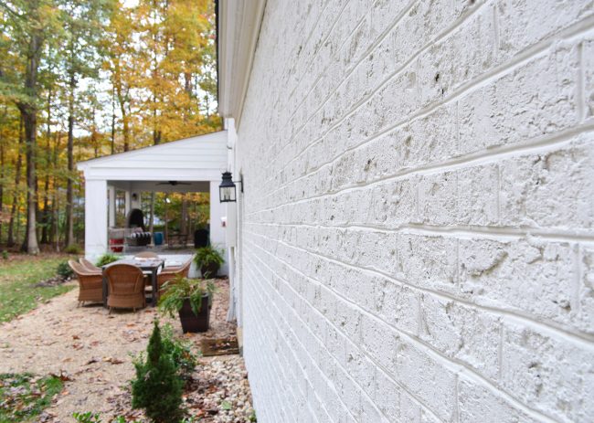 Painted Brick House White DETAIL Back Brick