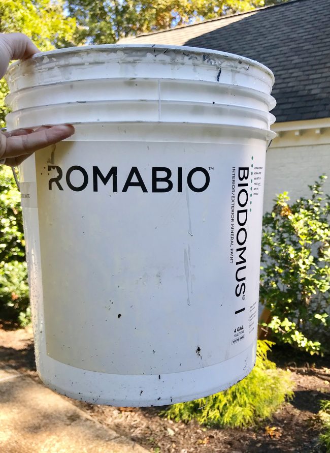 bucket of biodomus I brick mineral paint by romabio
