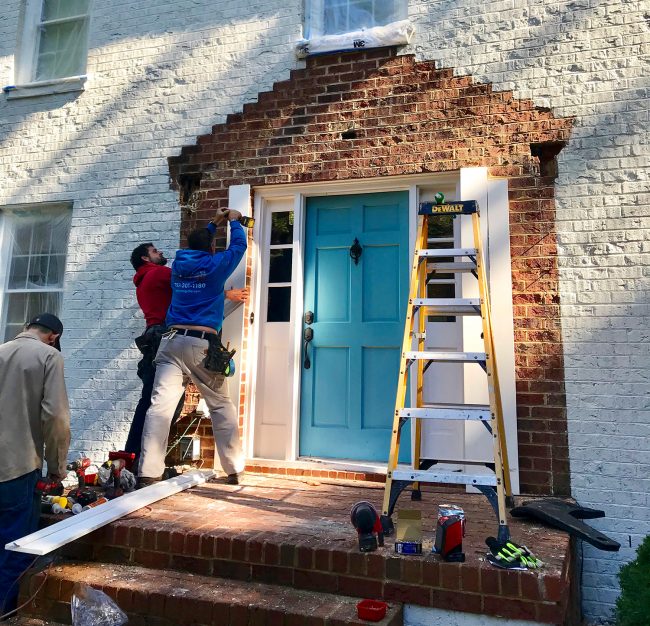 Painting Brick White Day 3 Seans Installing Boards