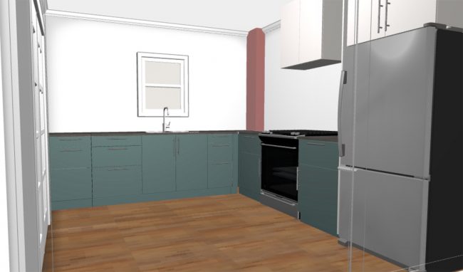 Ep120 Duplex Kitchen Rendering From Living After 650x382