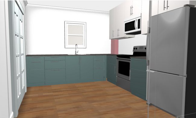 Ep120 Duplex Kitchen Rendering From Living Before 650x390