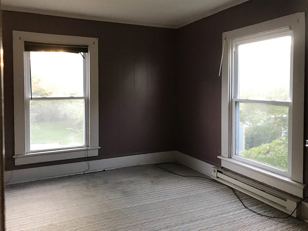 Duplex Floor Refinish Before Front Bedroom Left