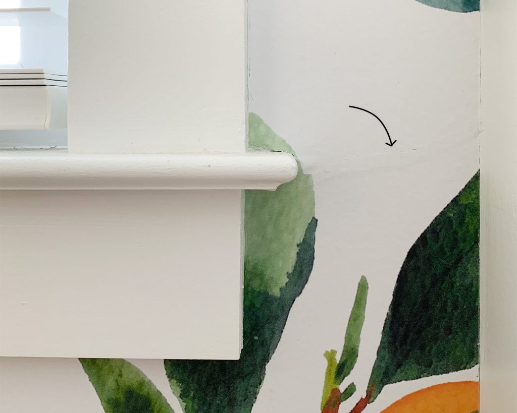 Detail Of Removable Wallpaper Installation With Overlapping Section