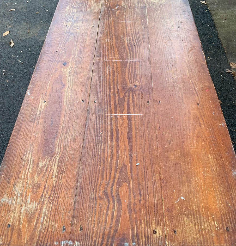 Sanding Duplex Dining Table Before Farmhouse Top