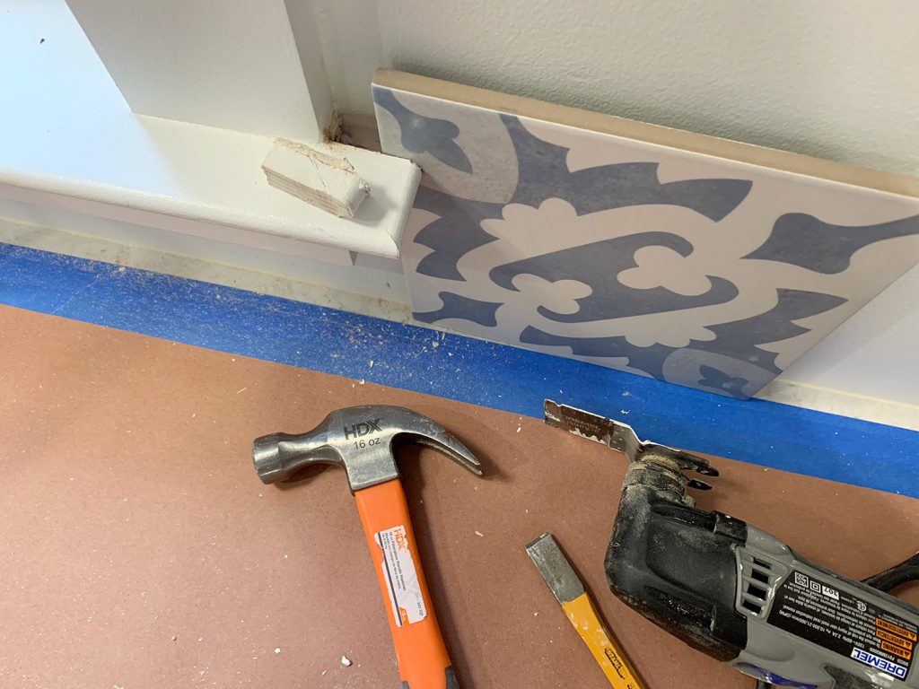 Window Trim Cut So That Backsplash Tile Can Slide Behind It