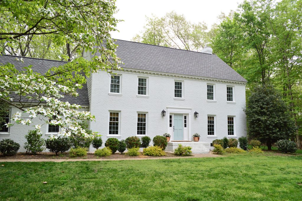 House Painted White Spring From Left With Tree