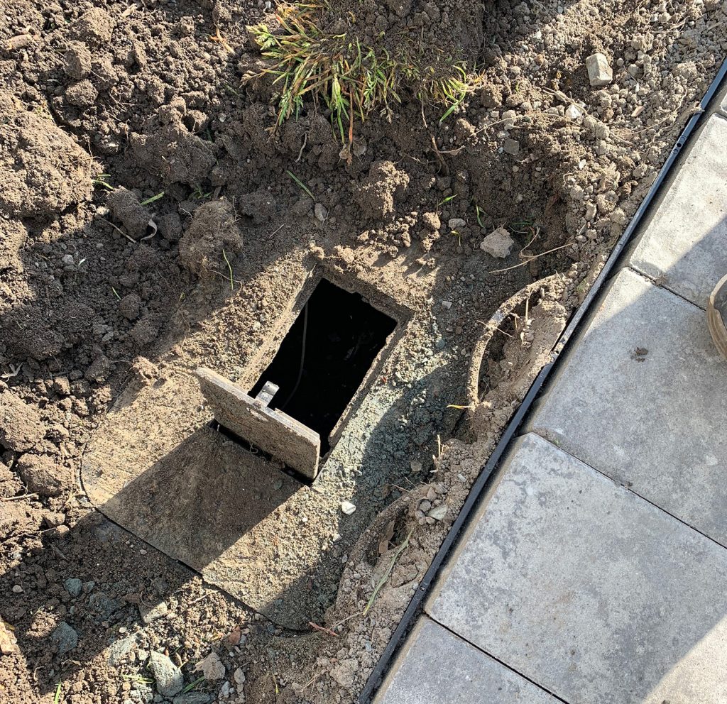 Water main shut off valve in ground box