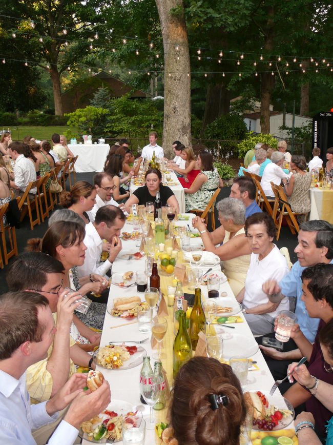 4000 Dollar Backyard Wedding People Eating