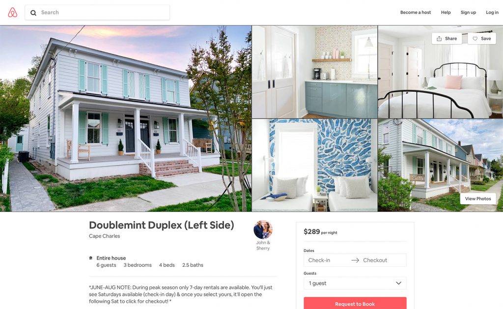 Anúncio do Airbnb Duplex Lado esquerdo