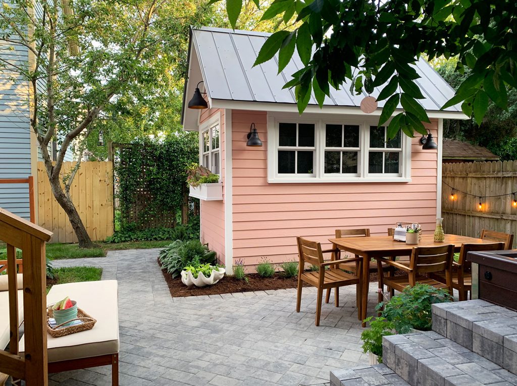 Beach House Backyard From Outdoor Shower With Hot Tub