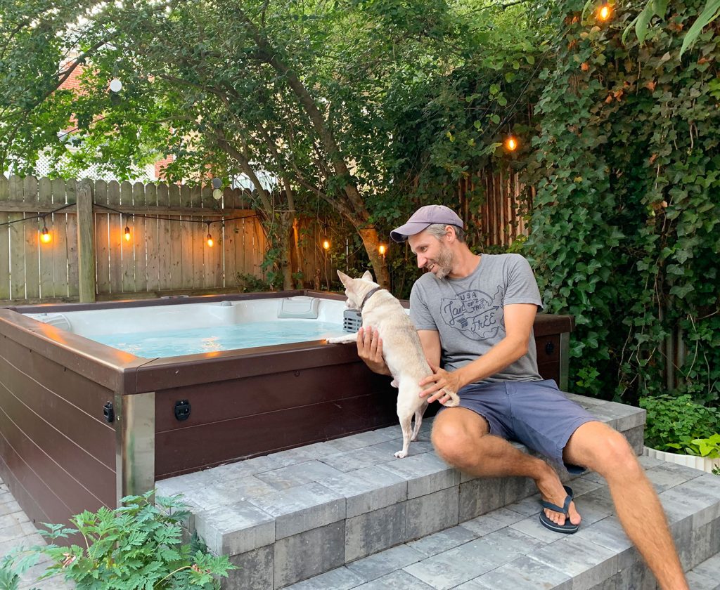 Beach House Backyard John Burger On Hot Tub Steps