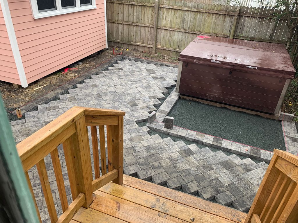 Beach House Backyard Progress Patio Install