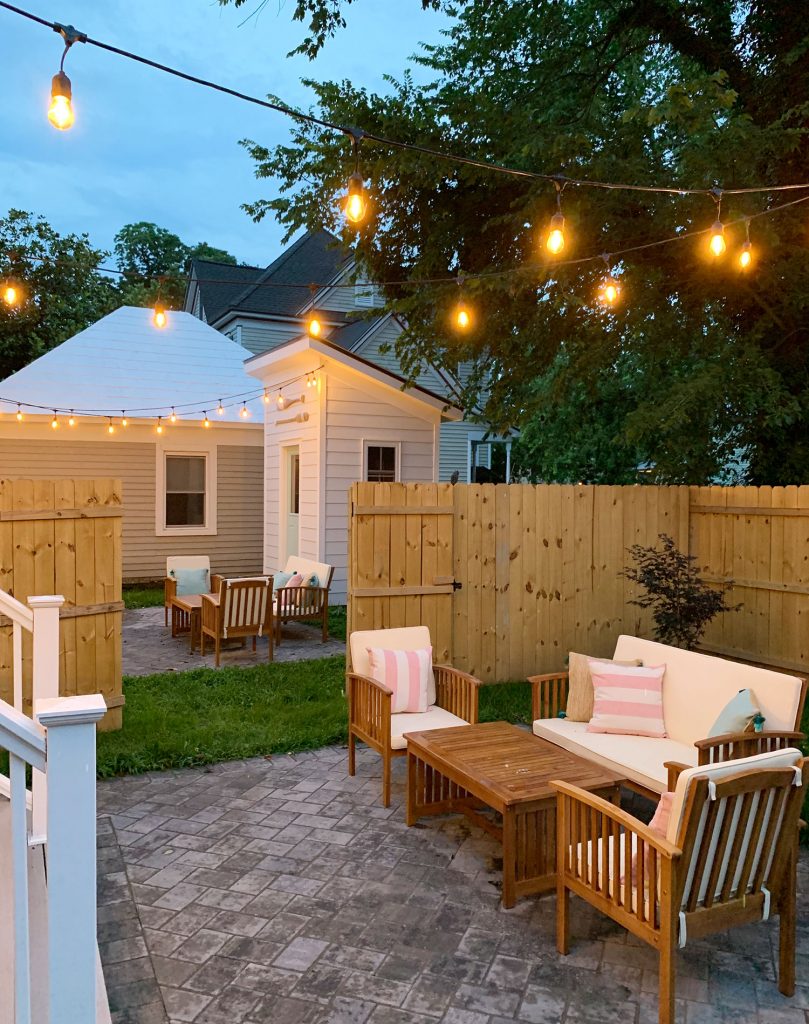 Duplex Back Dusk Lights On Fence Open