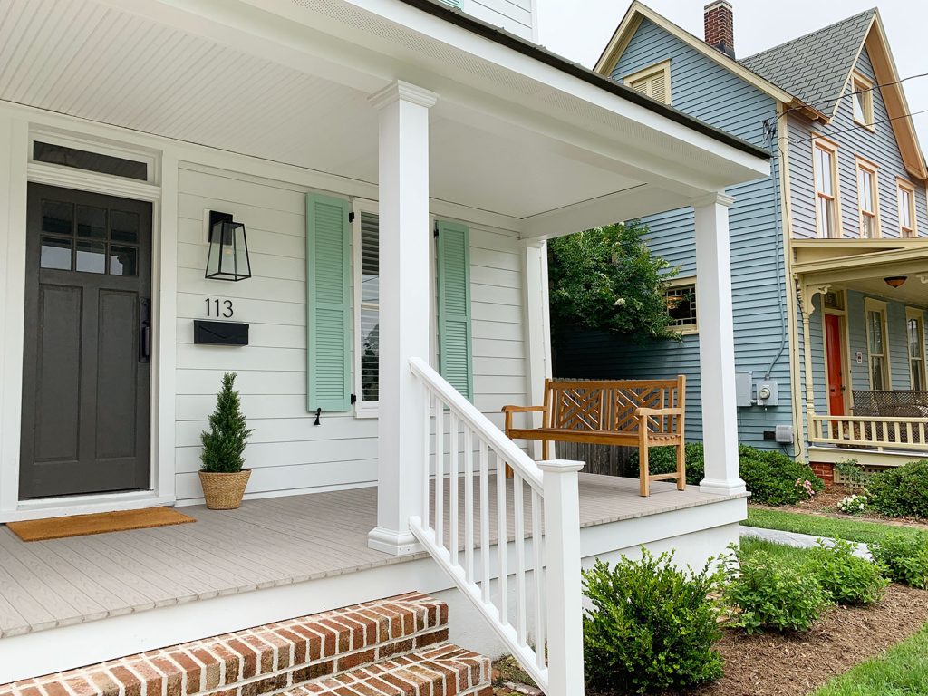 Duplex Front Porch Landscape 113 Close