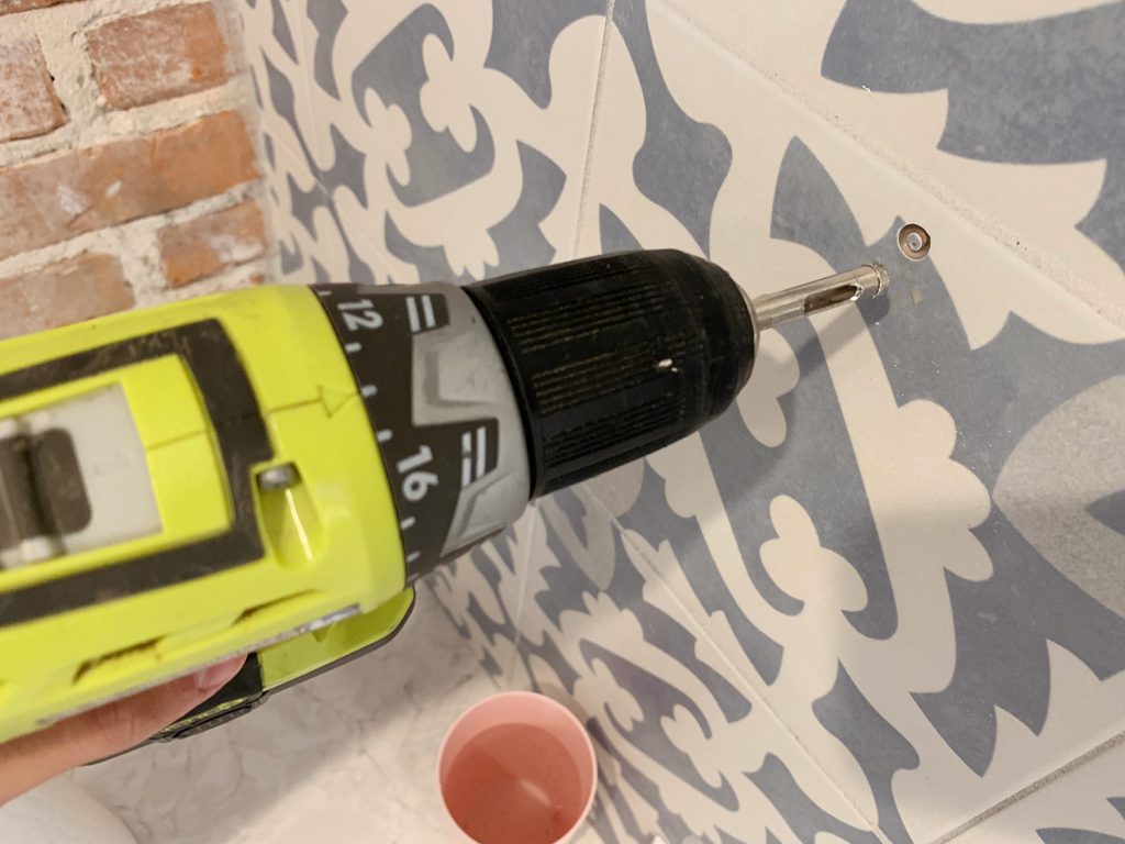 Diamond Drill Bit Making Small Hole In Tile Backsplash