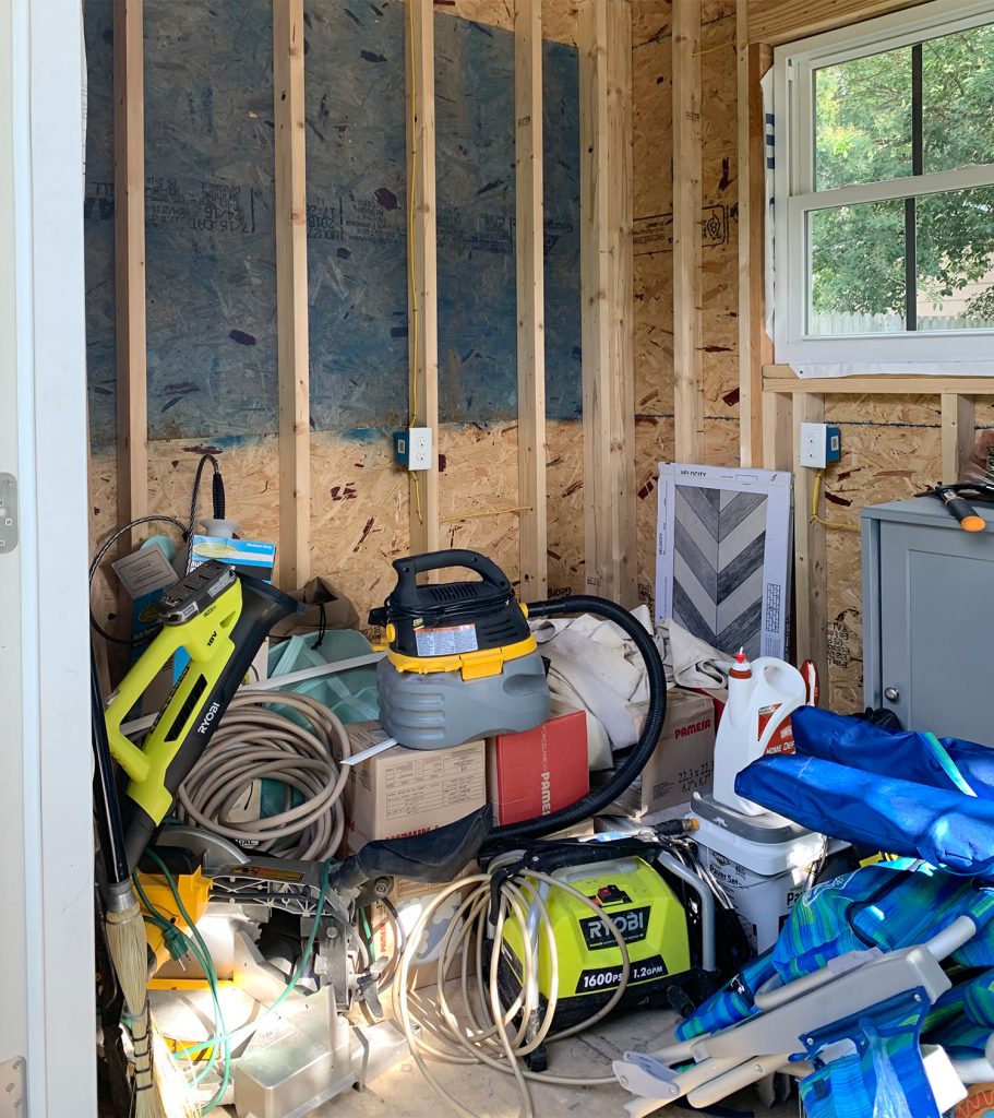 Beach Shed Organization Before