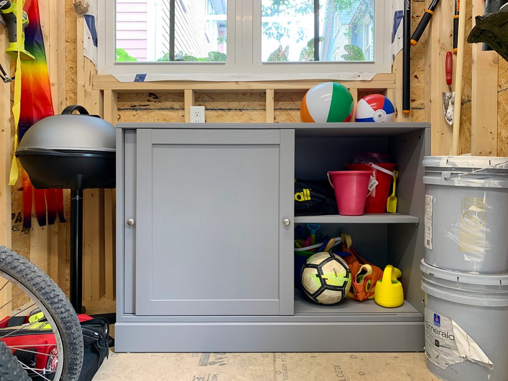 Beach Shed Organization Gray Storage Open