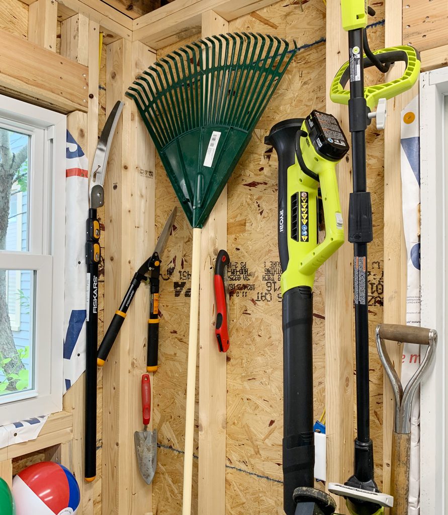 Beach Shed Organization Yard Tool Wall