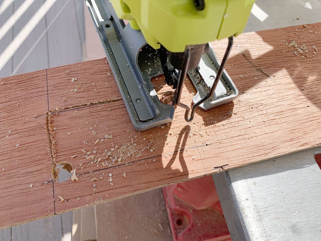 Cutting Hole In Back of Wood Strip using Jigsaw