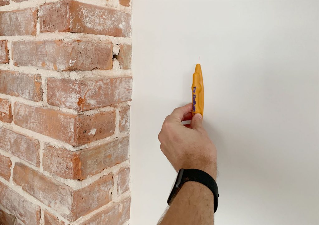 Kitchen Shiplap Backsplash Marking Studs