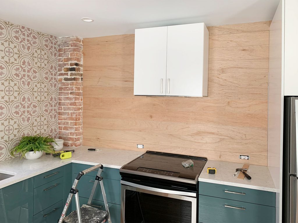 Shiplap Paneling Complete In Blue Duplex Kitchen