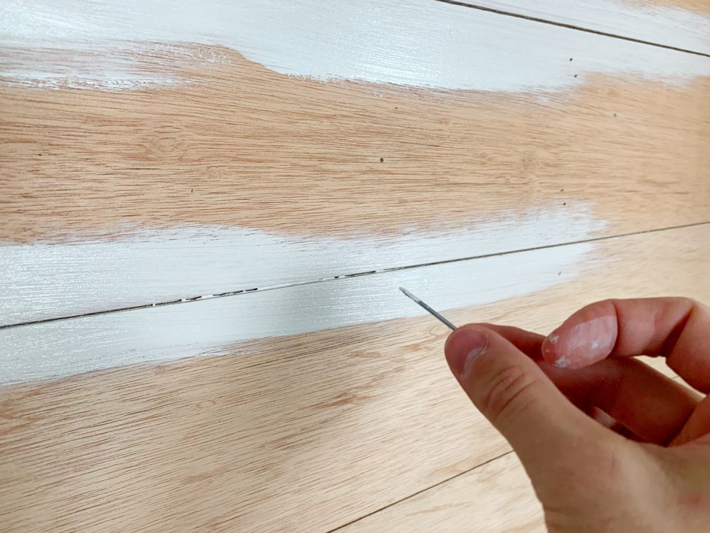 Kitchen Shiplap Backsplash Scraping Paint In Cracks 1024x768