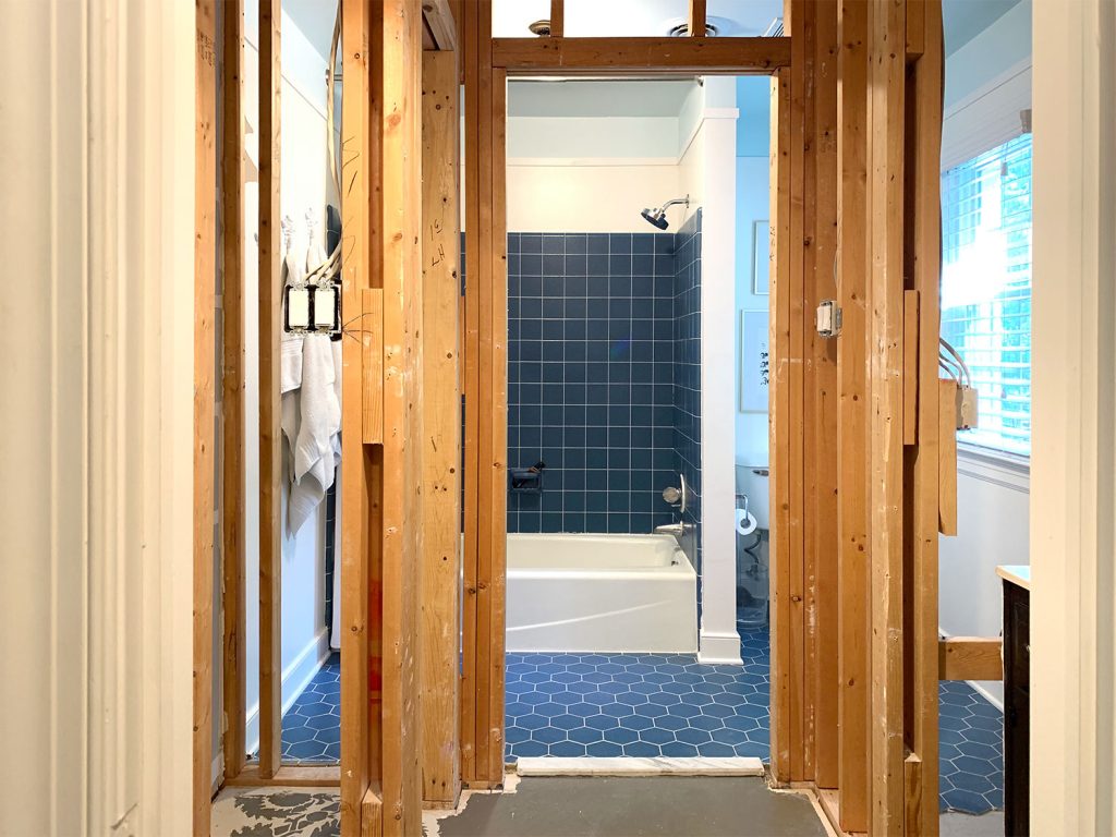 Master Bathroom Demo From Closet To Shower Horizontal