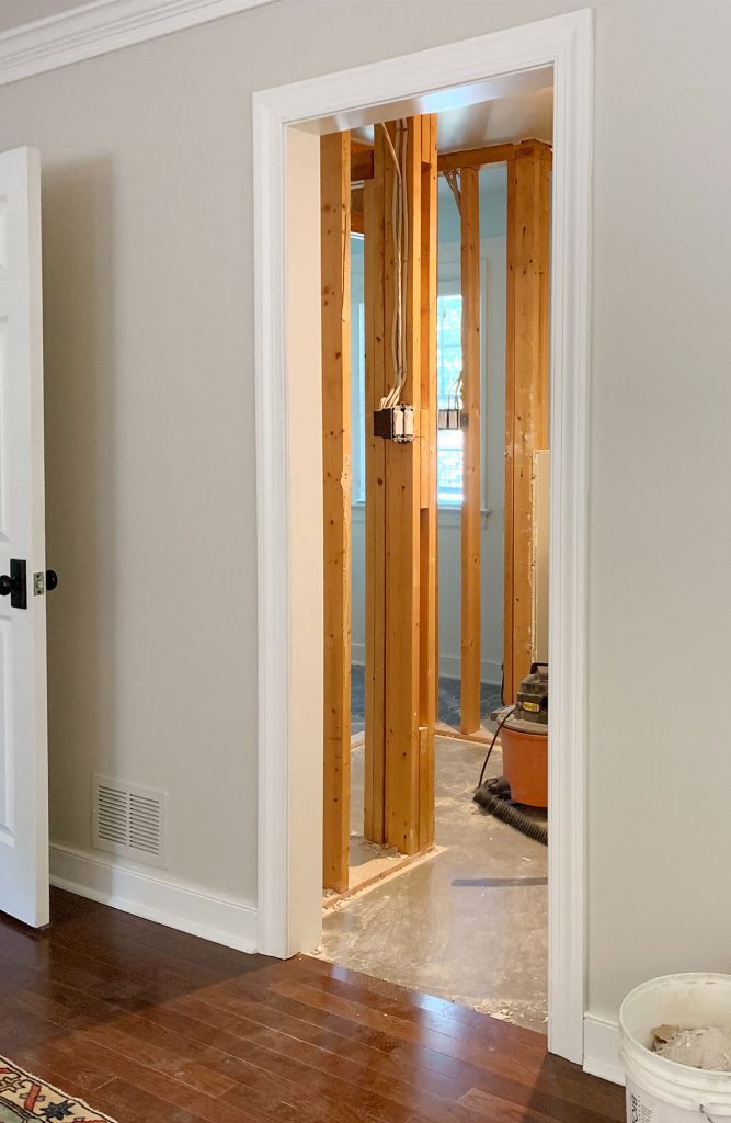 Master Bathroom Demo View From Bed