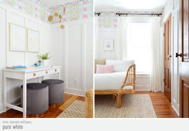 Side By Side After Photo Of Beach House Middle Bedroom With Paint Colors | Pure White